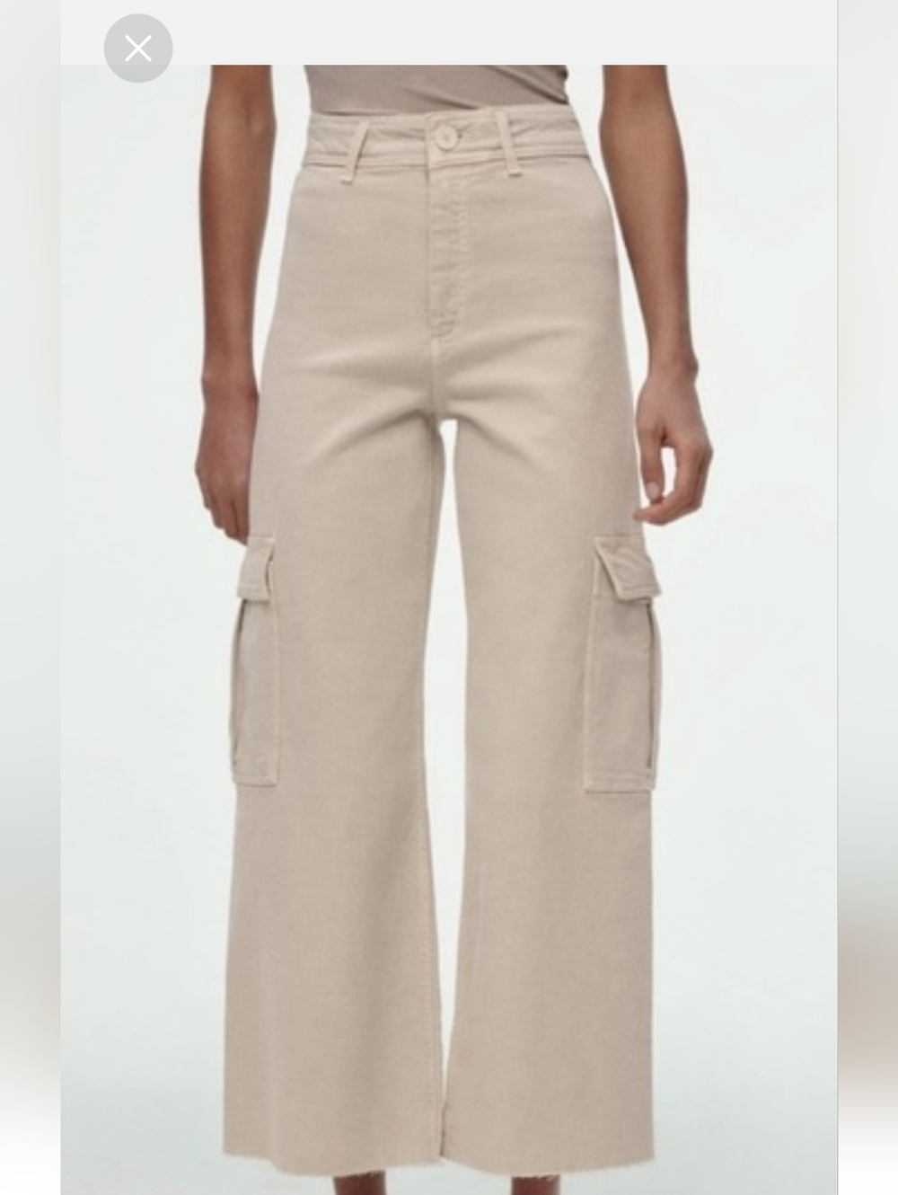 Zara Marine Cargo Pants Wide Leg Khaki Size 4